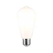 Drop-shaped light bulb with frosted white glass and E27 base for energy-efficient lighting