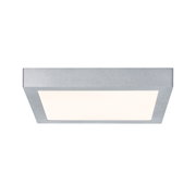 Kwadratowa lampa sufitowa z aluminium w kolorze srebrnym z ciepłym białym światłem LED do nowoczesnych wnętrz
