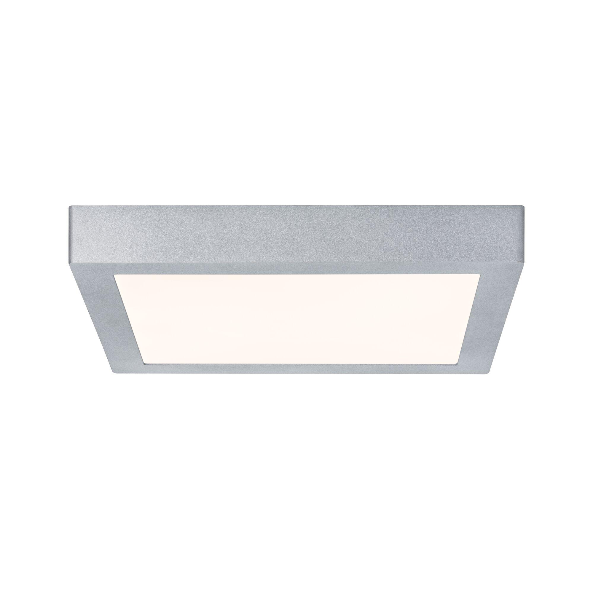 Plafonnier carré en aluminium argenté avec LED blanc chaud pour éclairage intérieur moderne