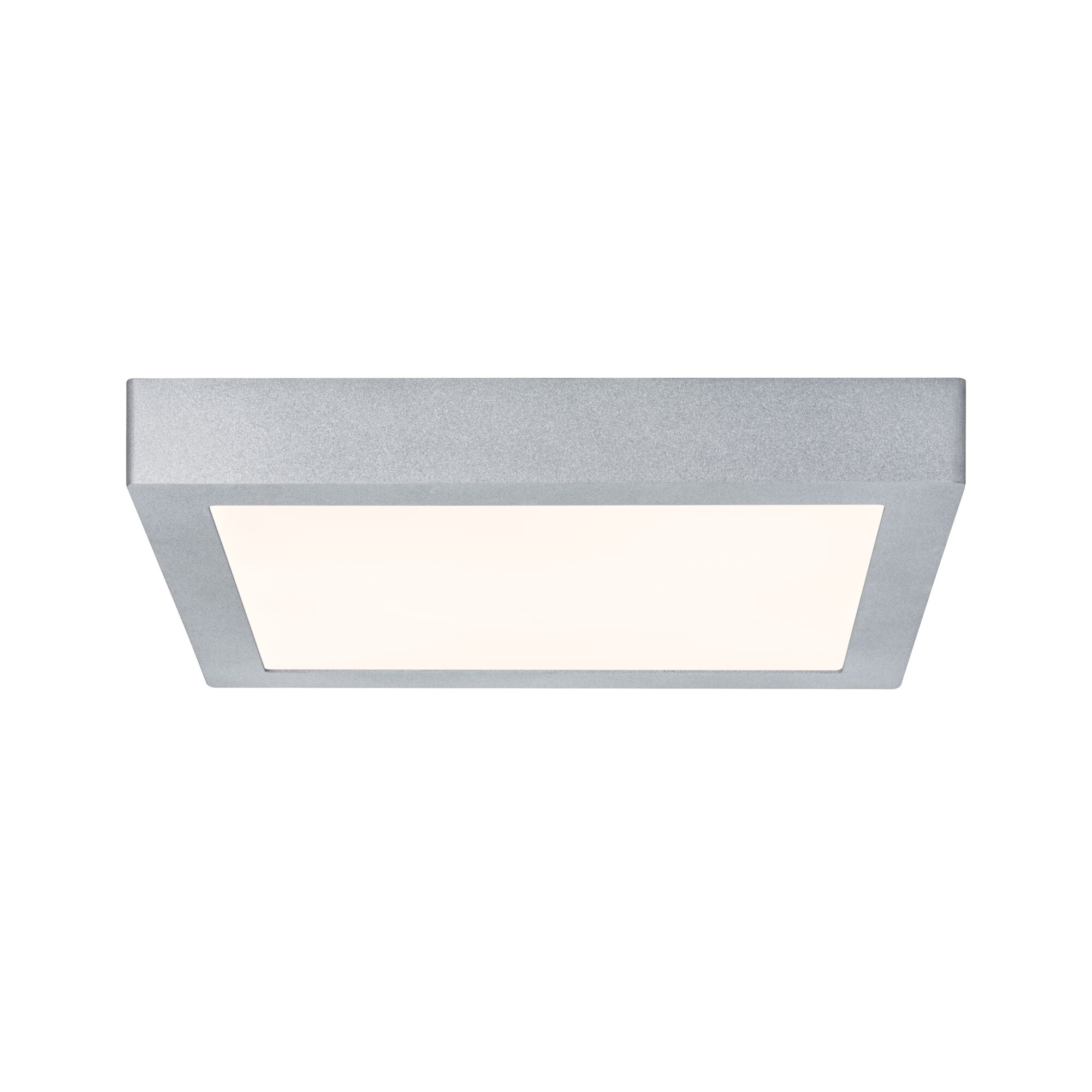 Panneau LED Lunar carré 300x300mm 16W 1300lm 3000K Chrome mat Plafonnier carré en aluminium argenté avec LED blanc chaud pour éclairage intérieur moderne