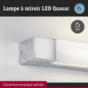 Lampe à miroir LED Quasar avec couverture acrylique satinée et protection IP44 pour salle de bain