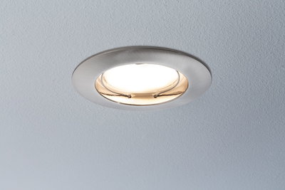 Ronde inbouwspot van geborsteld aluminium met warm wit licht voor plafondverlichting