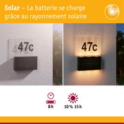 Éclairage solaire noir pour numéro de maison 47c avec couverture transparente, visible de jour comme de nuit