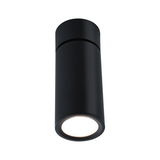 Black aluminium ceiling light with round LED, modern minimalist spotlight for indoor lighting