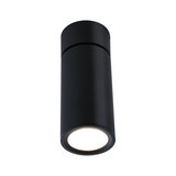 Zwarte aluminium plafondlamp met ronde LED, moderne minimalistische spot voor binnenverlichting