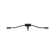 Connecteur en plastique noir avec piquet de terre et câble pour éclairage LED de jardin