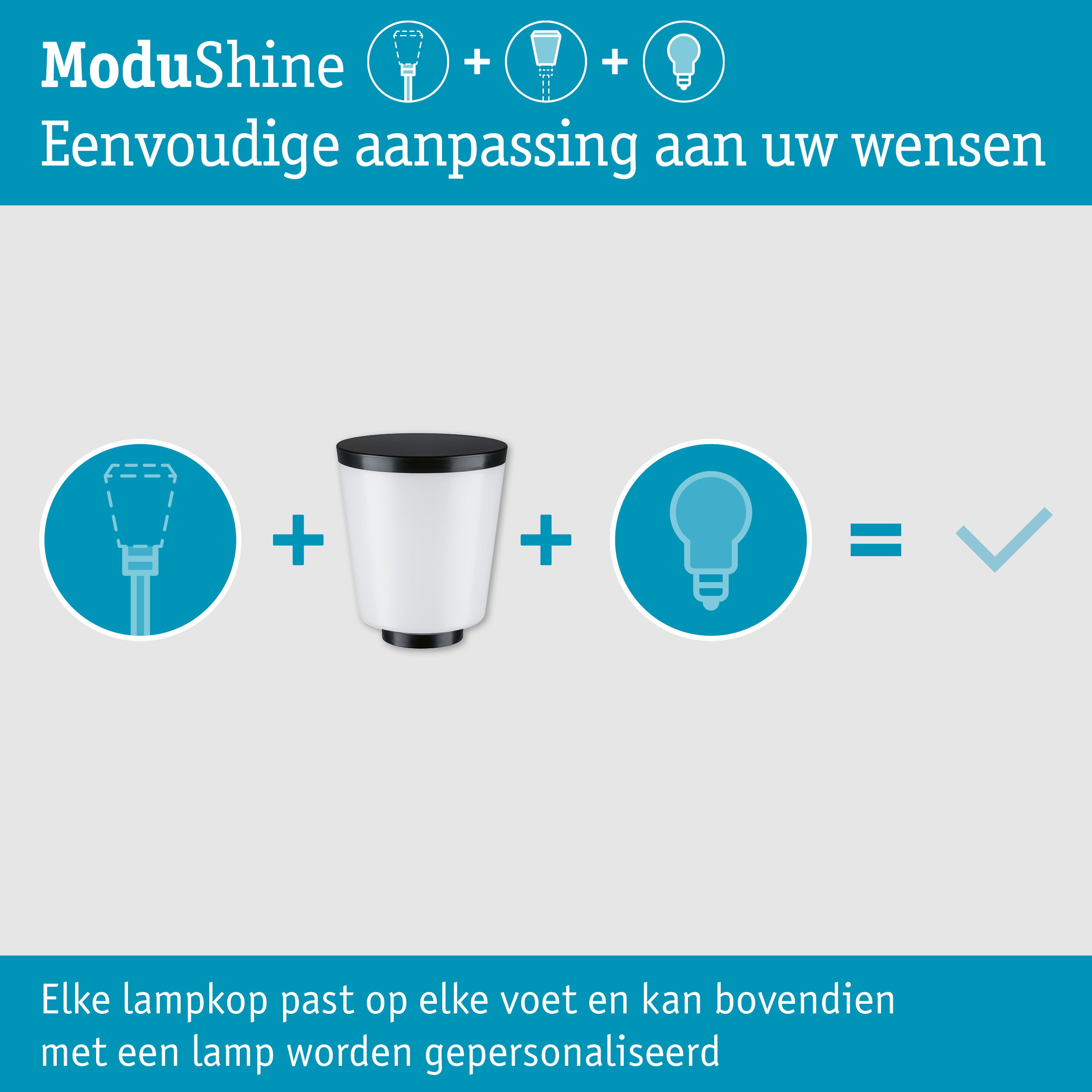 ModuShine Kap Marento IP44 cilindrisch Antraciet/Wit