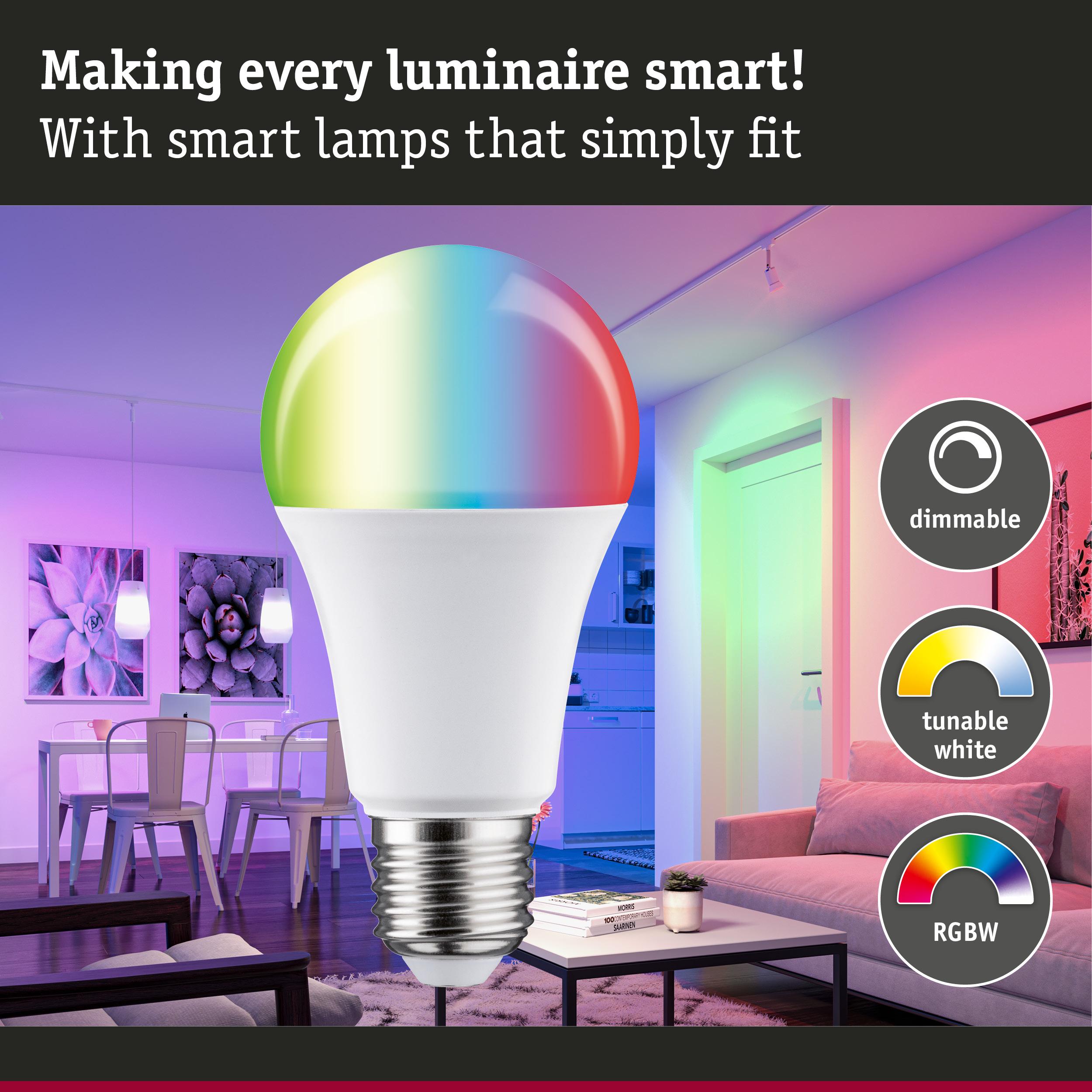 Smart RGBW LED bulb with dimmable and tunable white light for versatile home lighting