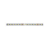 Flexible LED strip with warm white LEDs on silver circuit board for decorative lighting