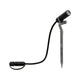 Zwarte metalen LED-tuinschijnwerper met grondpin en kabel voor buitenverlichting