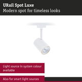 Modern white URail Spot Luxe metal spotlight for timeless LED track lighting system