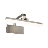 Moderne LED-Wandleuchte aus gebürstetem Metall in Silber mit rechteckigem Design für Wohnräume