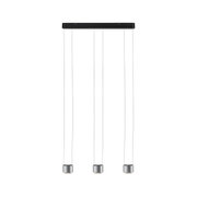 Modern triple pendant light in brushed silver aluminium for stylish home lighting
