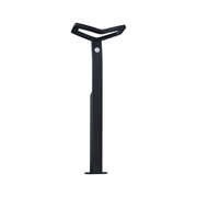 Lanterne extérieure LED noire avec détecteur de mouvement et design moderne en métal en forme de Y.