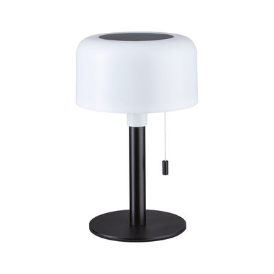 Lampe de table moderne avec abat-jour en verre blanc et base en métal noir pour éclairage intérieur