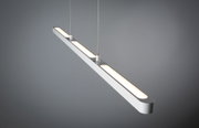 Moderne weiße LED-Pendelleuchte aus Metall mit warmweißem Licht für Wohnräume