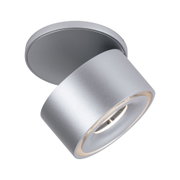 Moderner Deckenstrahler aus silbernem Aluminium mit LED-Beleuchtung für Wohnräume