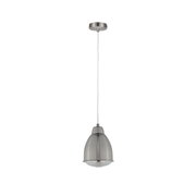 Suspension en métal brossé argenté avec diffuseur transparent pour espaces de vie modernes