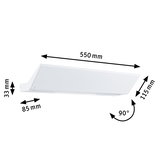 Applique murale LED blanche en métal de 550 mm avec inclinaison à 90 degrés pour éclairage intérieur moderne