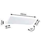 Applique murale LED blanche en métal de 550 mm avec inclinaison à 90 degrés pour éclairage intérieur moderne
