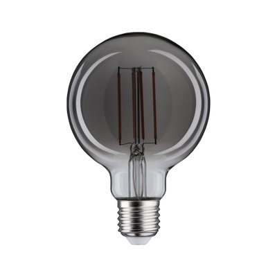 Round LED bulb with smoke grey glass and E27 base for energy-saving lighting solutions