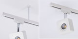 Spot LED de plafond moderne en métal blanc avec design carré et système sur rail pour éclairage d'accent