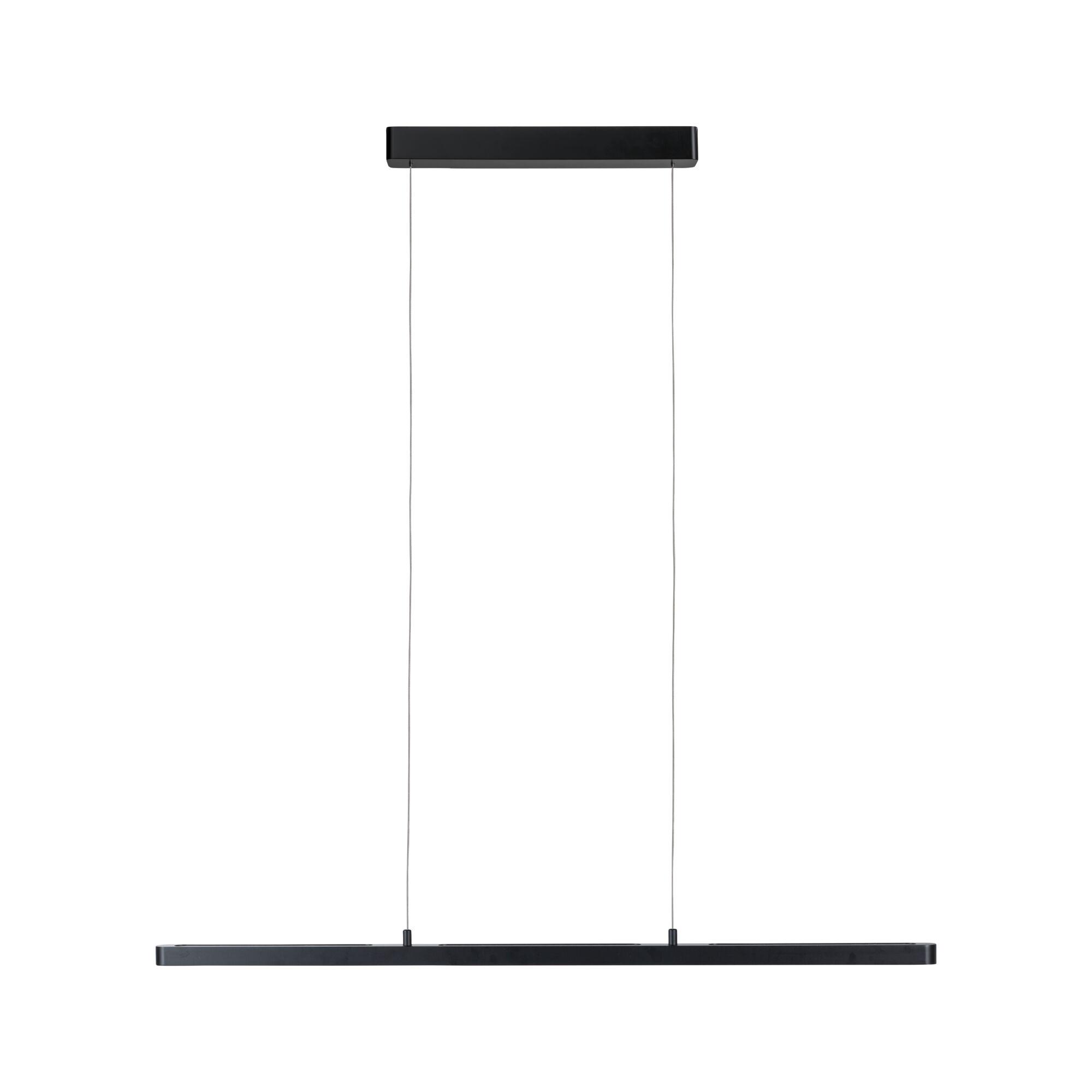 Black metal LED pendant light with slim design for modern interior lighting