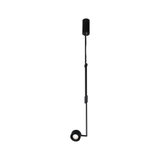 Black metal LED pendant light with round head for modern indoor lighting solutions