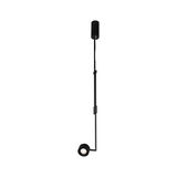 Black metal LED pendant light with round head for modern indoor lighting solutions