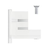 Weißer Wandhalter aus Kunststoff mit passender Schraube für LED-Leuchtenmontage