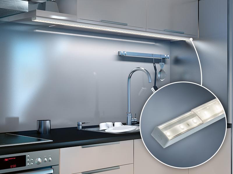Profil Square für LED Strips Arebitsflächenbeleuchtung in der Küche mit dem LED Profil Square