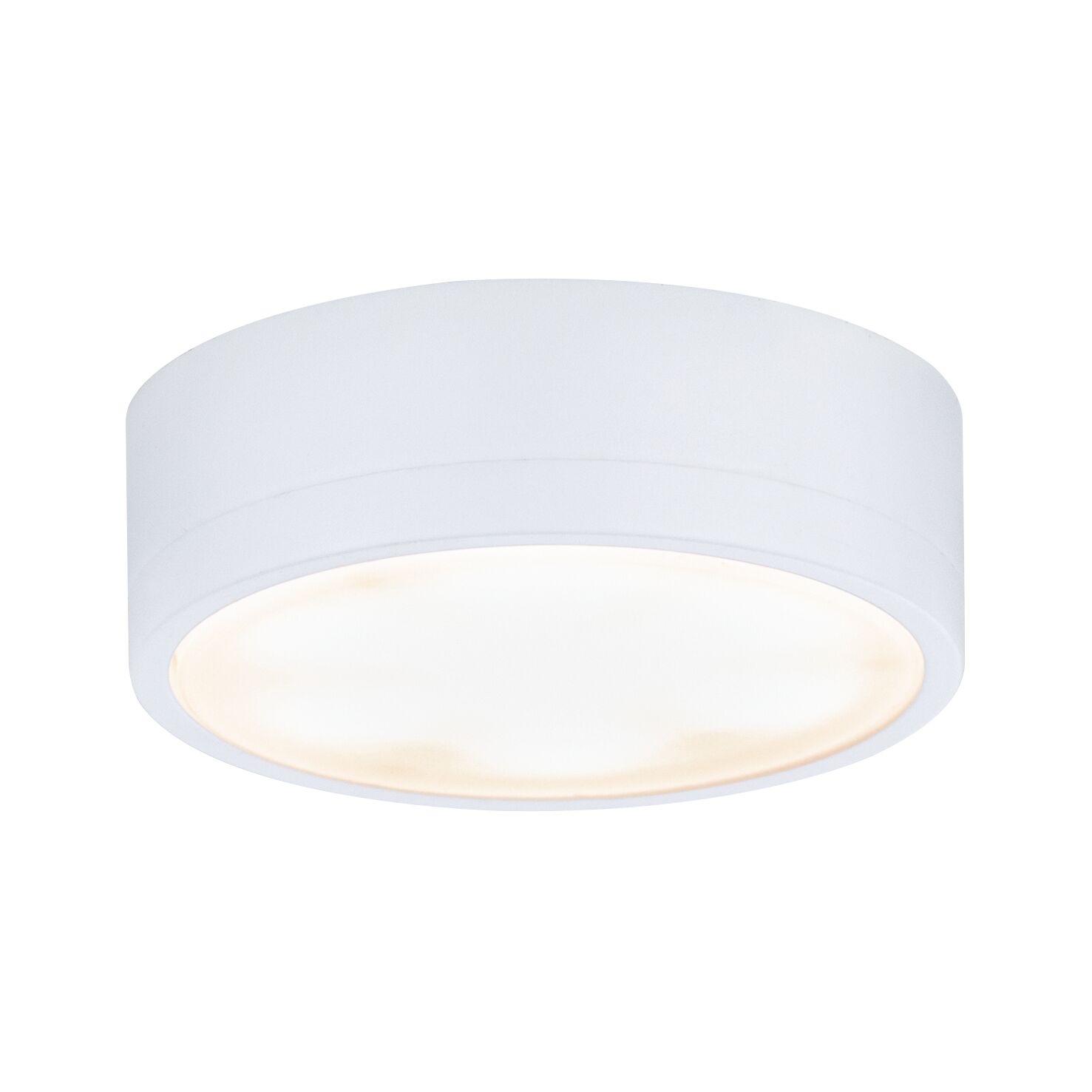 Round white LED ceiling light with matte diffuser for modern room lighting