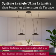 Système d'éclairage suspendu noir moderne avec câbles réglables au-dessus d'une table ronde