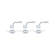 Trois spots encastrés LED blancs avec câble et support pour éclairage de plafond économique