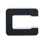 Black rubber mat with white plastic frame and cutout, non-slip surface for secure grip and safety