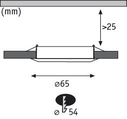 LED Recessed furniture luminaire Micro Line 3-piece set round 65mm 3x4,5W 3x300lm 230V 2700K Brushed iron