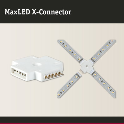 MaxLED X-Connector white plastic for LED strip connection with 4 pins