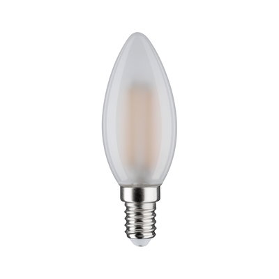 Mat witte LED-kaarslamp met E14 metalen fitting en glas voor energiezuinige verlichting