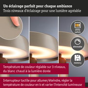 Lampe de table LED beige dimmable avec interrupteur tactile et température de couleur réglable sur trois niveaux