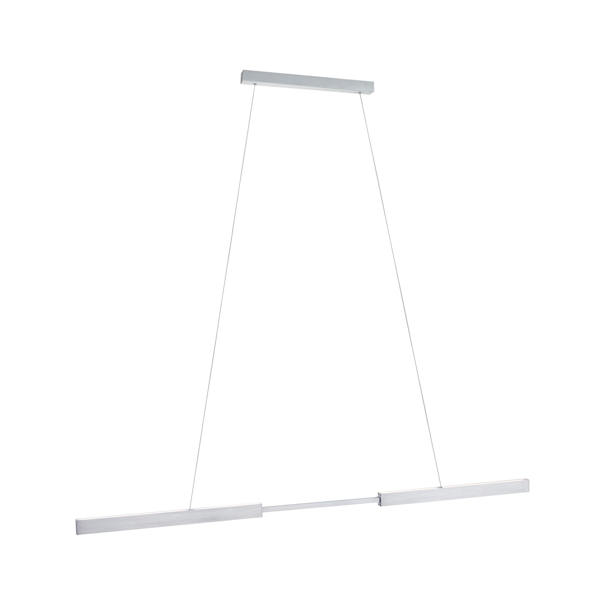 Modern LED pendant light in brushed aluminum silver for elegant indoor lighting solutions
