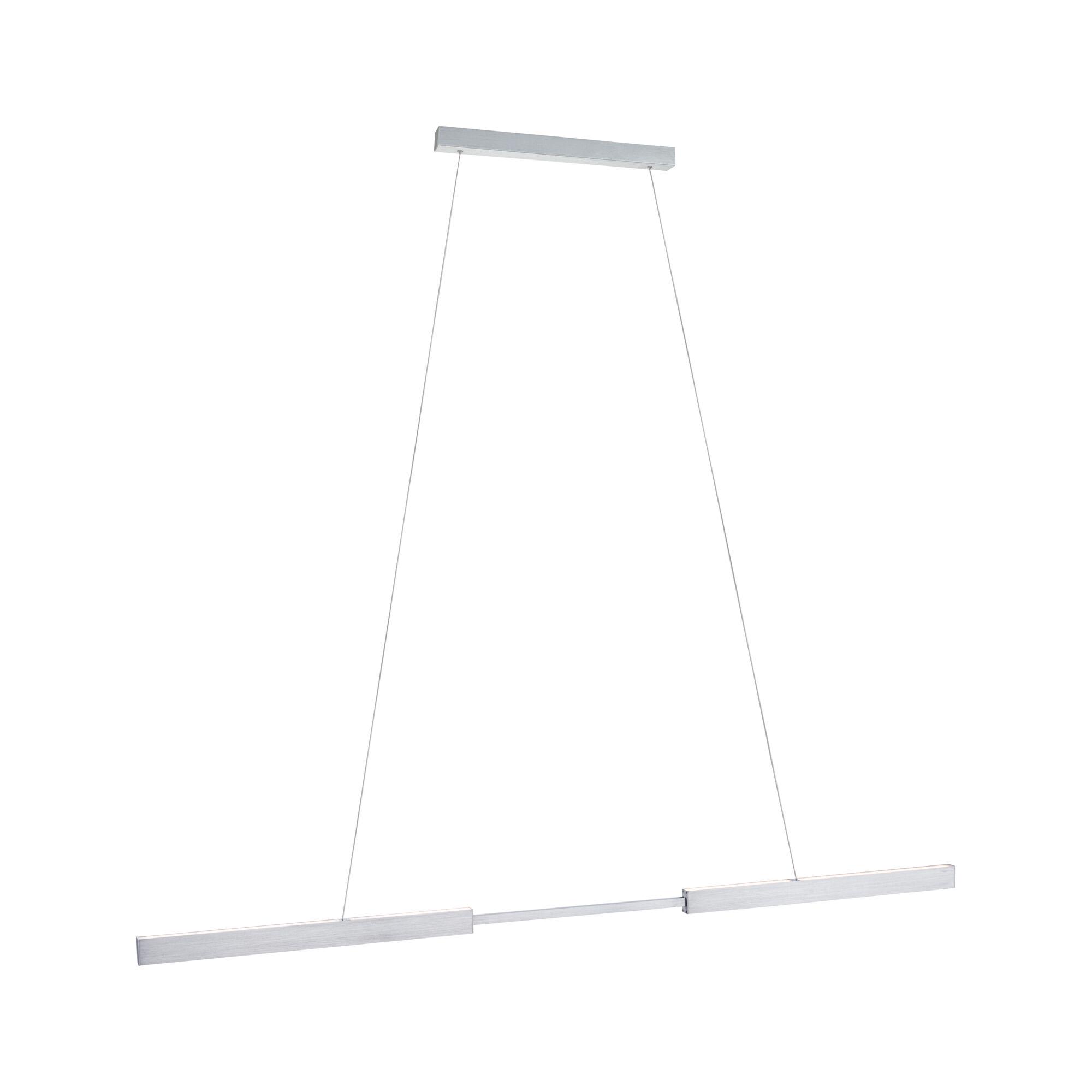 Modern silver brushed aluminium LED pendant light for stylish indoor lighting solutions