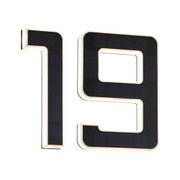 Numéro de maison solaire noir moderne 19 avec éclairage LED blanc pour extérieur