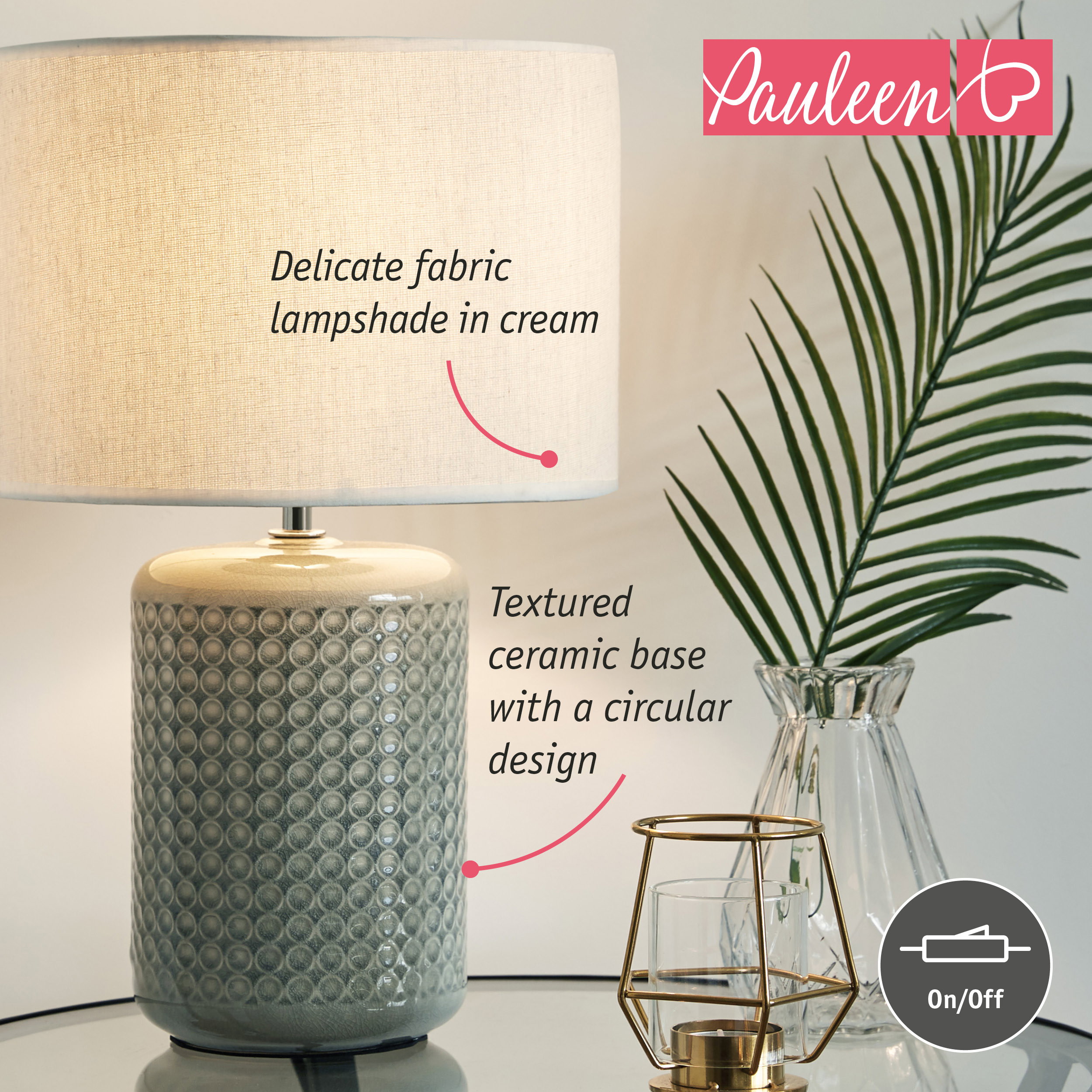 Paulmann Pauleen Table lamp Go for Glow E27 max. 20W Beige/Grey/Green