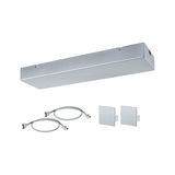 Silver LED connection set with cables and metal covers for modular lighting systems