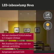 LED-inbouwlamp 3-Step-Dim Nova Basisset zwenkbaar rond 84mm 50° GU10 3x6,5W 3x460lm 230V dimbaar 2700K Wit mat