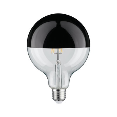 LED bulb with black half-mirror coating and clear glass for modern lighting solutions