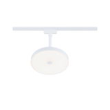 Runde weiße LED-Deckenleuchte aus Metall mit Diffusor, geeignet für Schienensysteme und moderne Beleuchtung