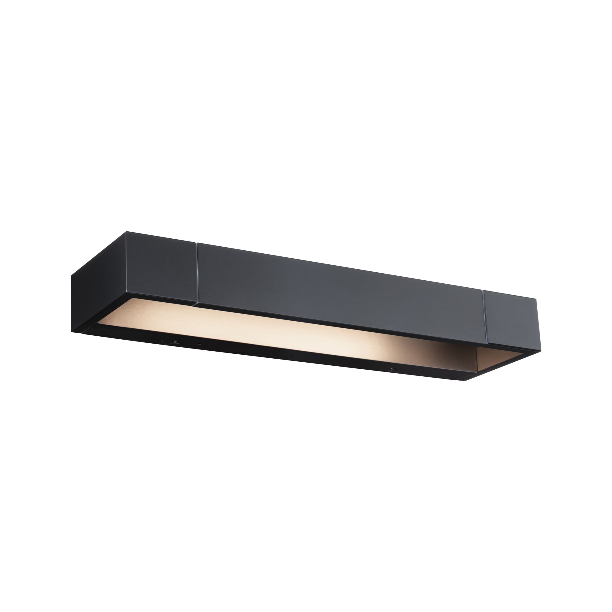 Selection Bathroom Applique LED Lucille IP44 2700K 1000lm 230V 11W gradable Noir Applique murale LED rectangulaire noire en métal avec lumière blanc chaud pour intérieurs modernes