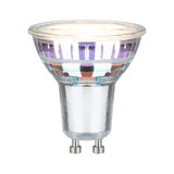 Klar GU10 LED-pære i glas med tobenet sokkel til energieffektiv belysning