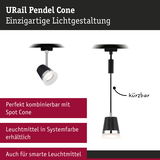URail Pendel Cone schwarze Pendelleuchte mit verstellbarer Länge und moderner Lichtgestaltung